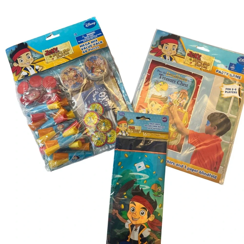 Disney Jake and the Never Land Pirates Party Supplies Favor Bags Game Set New